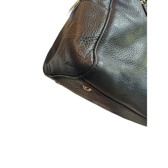 Michael Kors Black Studded Pebbled Leather Satchel Gold Hardware Bag Y2K MOTO - Picture 8 of 12